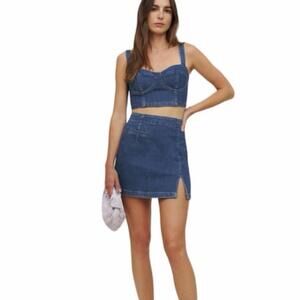 New Reformation Jeans FREDA High-Rise Micro Mini Skirt Women's Size 25